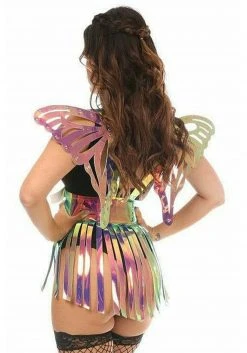 Daisy Corsets Rainbow Gold Holo Harness & Skirt 2 Piece Set