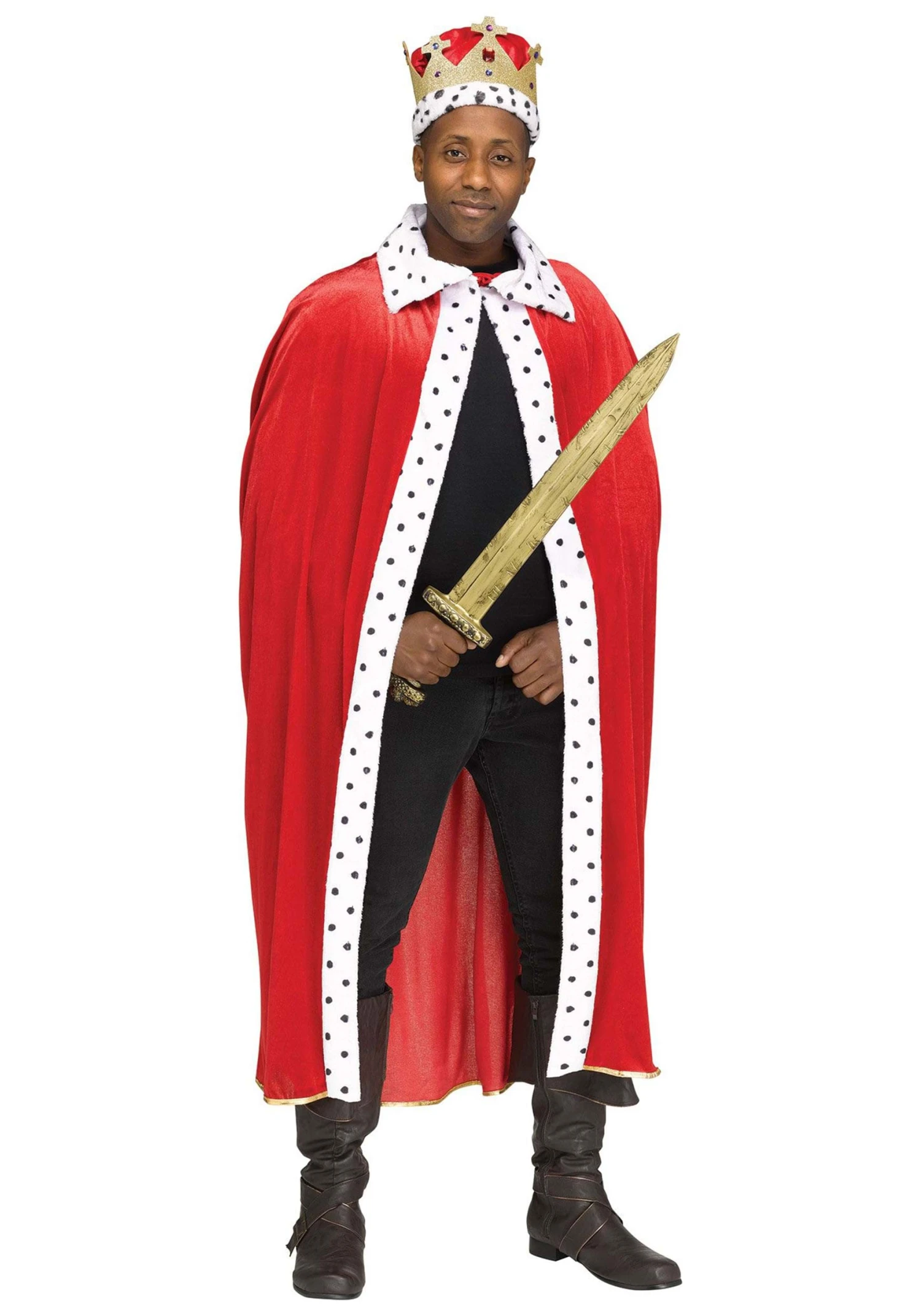 Fun World Red King Cape And Crown Adult Set 3 Fun World Red King Cape And Crown Adult Set