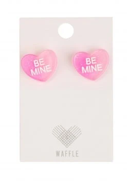 Anarchy Street Be Mine Heart Lucite Earrings