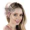 Zucker Feather Beige Flapper Headband With Rhinestones -HALLOWEEN COSTUMES Sales beige flapper headband with rhinestones