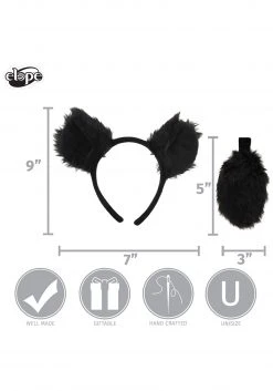 Elope Black Bear | Ears Headband & Tail Kit -HALLOWEEN COSTUMES Sales black bear ears headband tail kit alt 4