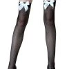Leg Avenue Black Fishnet / White Bow Thigh Highs -HALLOWEEN COSTUMES Sales black fishnet white bow thigh highs