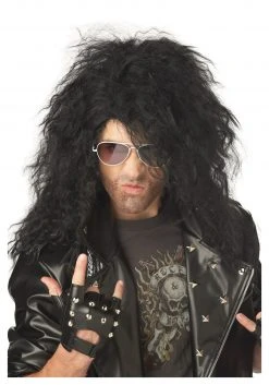 California Costume Collection Black Heavy Metal Wig