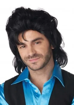 California Costume Collection Black Mullet Costume Wig