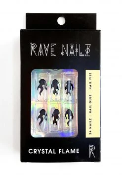 Rave Nailz Press-On Nails Crystal Flame Kit -HALLOWEEN COSTUMES Sales crystal flame press on nails kit alt 1