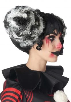 California Costume Collection Black And White Clown Funhouse Wig -HALLOWEEN COSTUMES Sales funhouse clown black and white wig alt 2