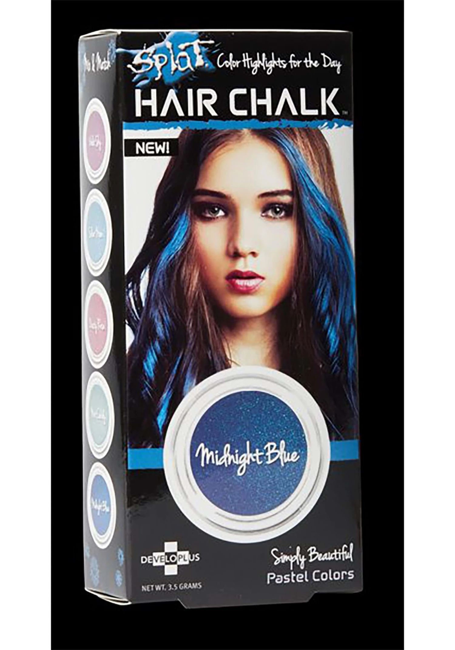 Developlus Splat- Hair Chalk In Midnight Blue (Dark Blue) 3 Developlus Splat- Hair Chalk In Midnight Blue (Dark Blue)