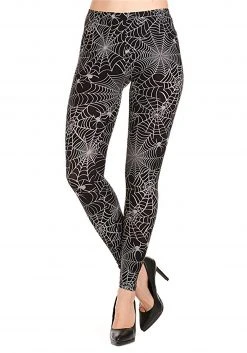 Just One Wholesale Women's Halloween Spiderweb Leggings