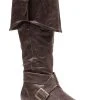 Ellie Mens Brown Buckle Pirate Boots -HALLOWEEN COSTUMES Sales mens brown buckle pirate boots