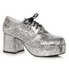 Ellie Silver Glitter Platform Shoes For Men -HALLOWEEN COSTUMES Sales mens silver glitter platform shoes