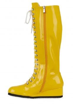 A Leading Role Men's Yellow Wrestling Boots -HALLOWEEN COSTUMES Sales mens yellow wrestling boot alt 4