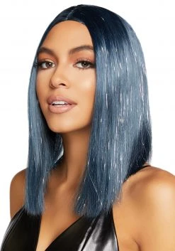 Leg Avenue Tinsel Midnight Blue Long Bob Wig -HALLOWEEN COSTUMES Sales midnight blue tinsel long bob wig alt 1