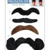Seasons (HK) Ltd. 4 Piece Fake Mustache Kit 2 Seasons (HK) Ltd. 4 Piece Fake Mustache Kit -HALLOWEEN COSTUMES Sales mustache kit