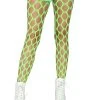 Leg Avenue Neon Green Jumbo Pothole Net Tights For Women