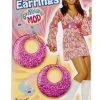 Forum Novelties, Inc Pink Mod Earrings -HALLOWEEN COSTUMES Sales pink mod earrings