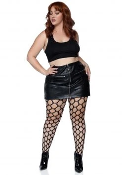 Leg Avenue Jumbo Pothole Women's Plus Net Tights 7 Leg Avenue Jumbo Pothole Women's Plus Net Tights -HALLOWEEN COSTUMES Sales plus jumbo pothole net tights alt 2