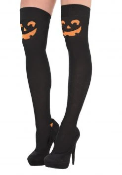 Amscan Over The Knee Pumpkin Socks