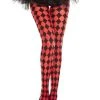 Music Legs Women's Red Diamond Jester Tights -HALLOWEEN COSTUMES Sales red diamond jester tights for women