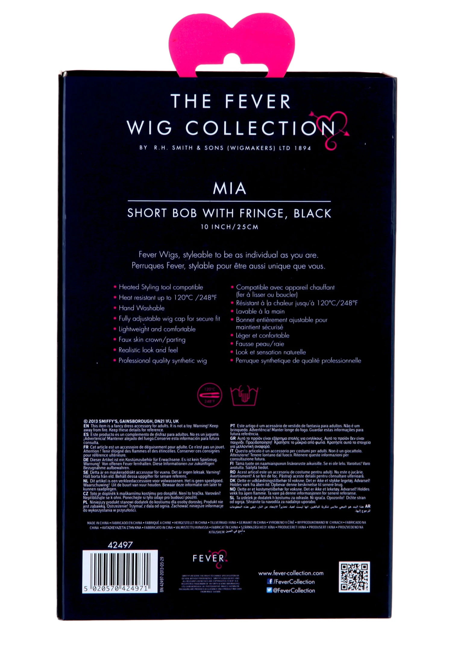 Smiffys Styleable Fever Mia Black Wig 5 Smiffys Styleable Fever Mia Black Wig - Image 3
