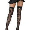 Leg Avenue Sugar Skull Net Thigh High Stockings For Women -HALLOWEEN COSTUMES Sales sugar skull net thigh high tights