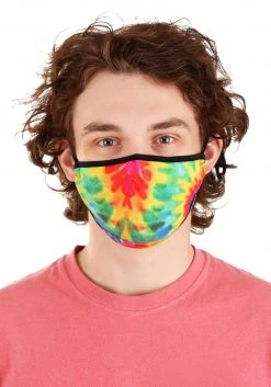 Scratch Tracks Tie Dye Fabric Protective Face Covering Mask