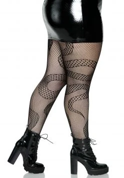 Leg Avenue Women's Snake Plus Size Net Tights -HALLOWEEN COSTUMES Sales womens plus size snake net tights alt 2