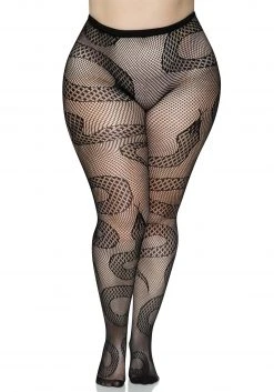 Leg Avenue Women's Snake Plus Size Net Tights -HALLOWEEN COSTUMES Sales womens plus size snake net tights alt 3