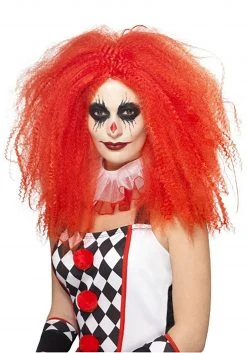 Smiffys Women's Red Crimped Clown Wig