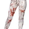 Smiffys Blood Splattered White Leggings -HALLOWEEN COSTUMES Sales womens white blood splattered leggings
